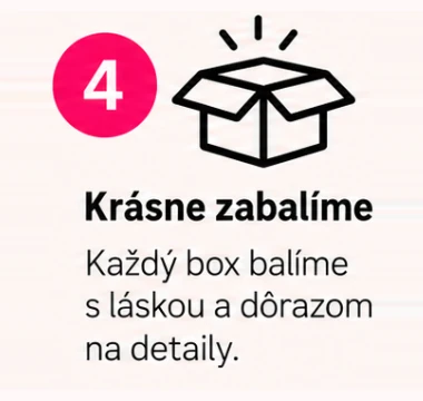 4. Každý box krásne zabalíme.